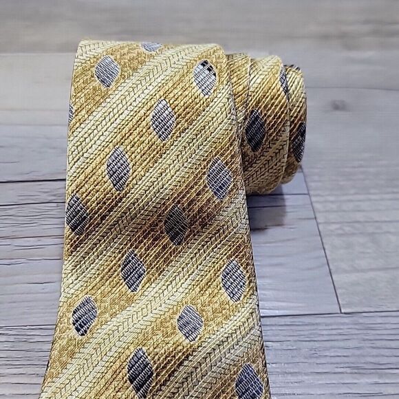 Robert Talbott‎ Best Of Class Mens Neck Tie Gold Geometric Nordstrom 58" X 4" - Picture 5 of 10